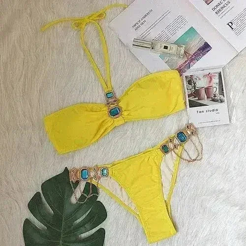 PAYASEN Rhinestone Bikini - Crystal Diamond Swimsuit for Women