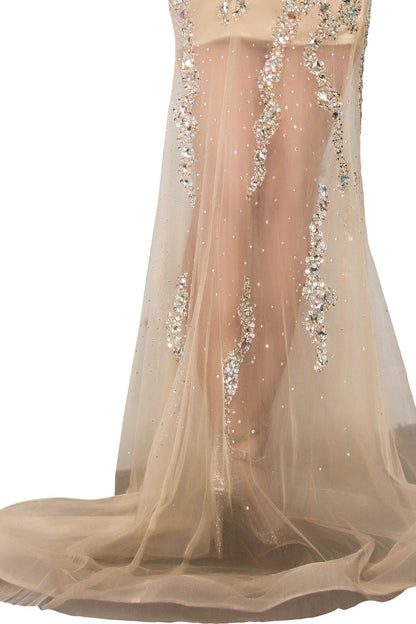 Prom Formal Strapless Sweetheart Sheer Evening Long Dress