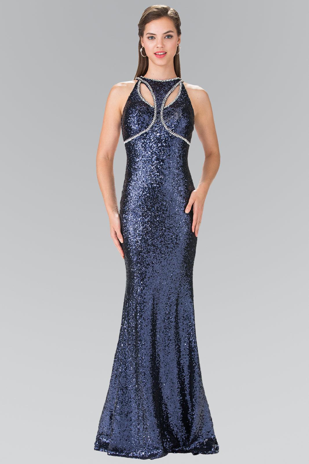 Prom Long Formal Halter Neck Beaded Evening Dress