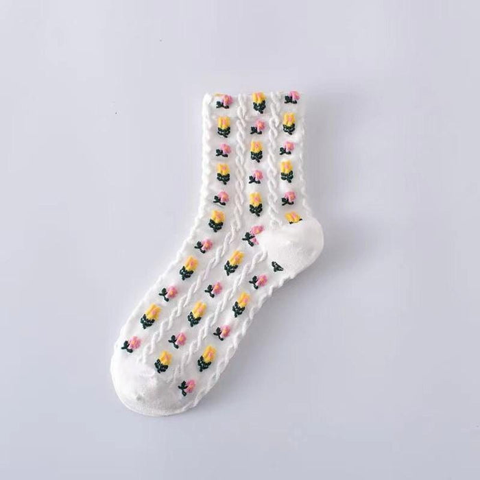 Rainbow Floral Sock