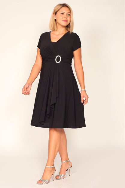 Short Plus Size Dress Black by R&M Richards 1149