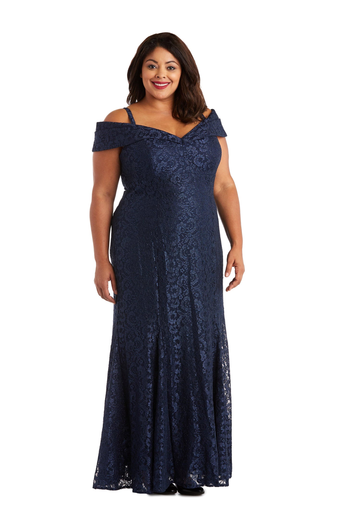 R&M Richards 2047W Formal Plus Size Long Lace Gown