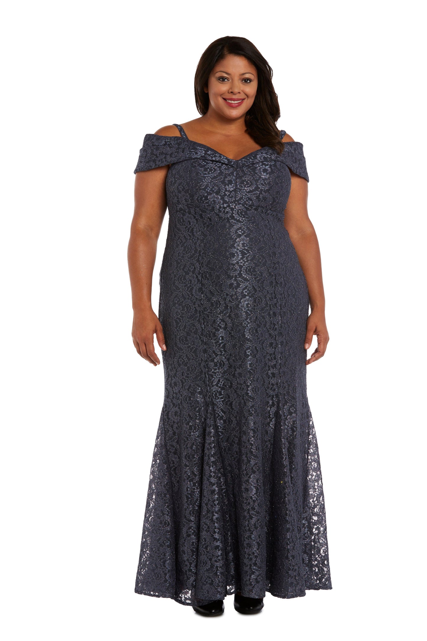 R&M Richards 2047W Formal Plus Size Long Lace Gown