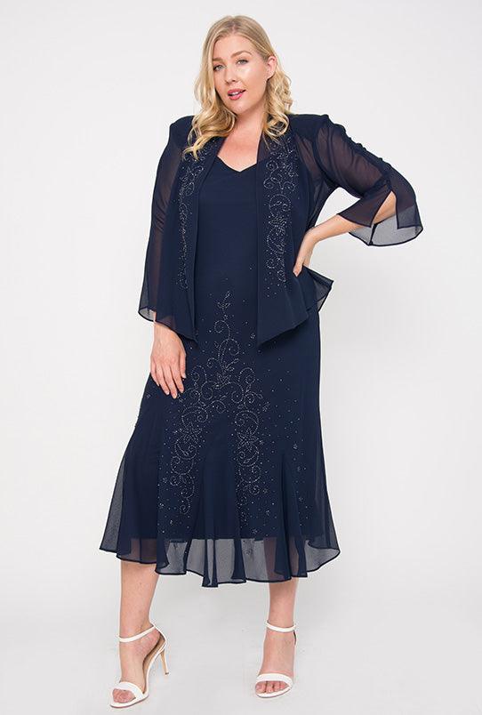 R&M Richards 358260 Plus Size Black Gown Evening Mother of the Bride