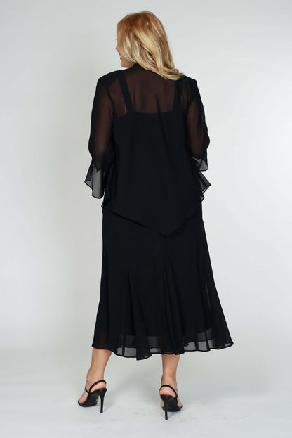 R&M Richards 358260 Plus Size Black Gown Evening Mother of the Bride