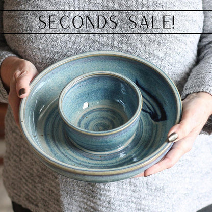 SECONDS SALE | Handmade Pottery | Large Chip n' Dip Bowl image 0