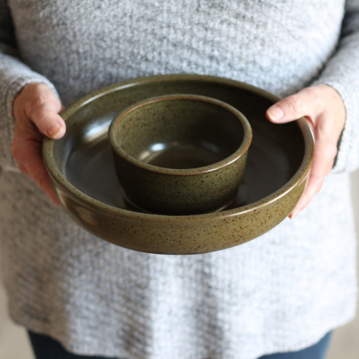 SECONDS SALE | Handmade Pottery | Large Chip n' Dip Bowl image 7