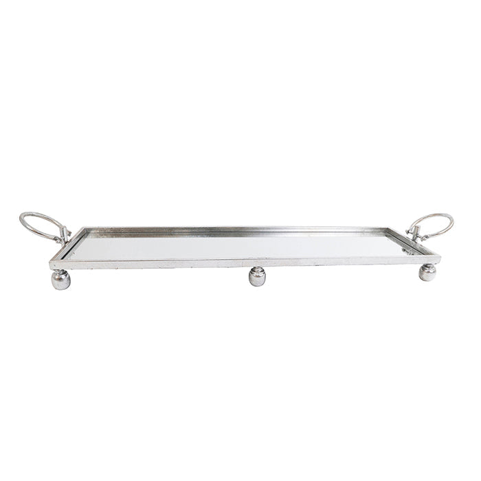 Silver Iron Long Rectangle Tray Large