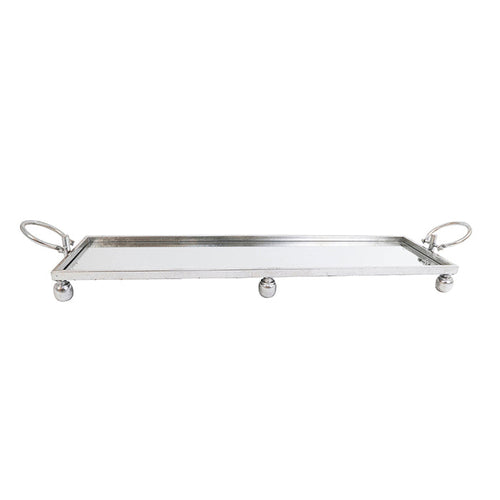 Silver Iron Long Rectangle Tray Large
