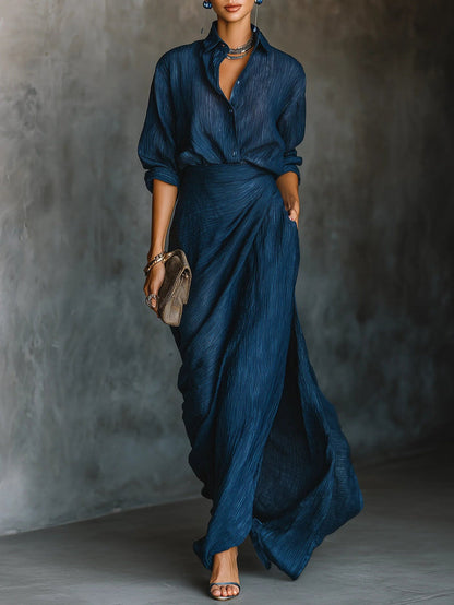 Sky · Shirt and Long Skirt Set