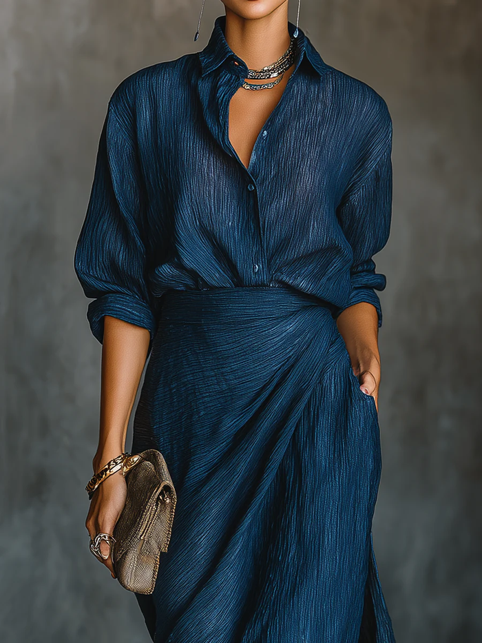 Sky · Shirt and Long Skirt Set