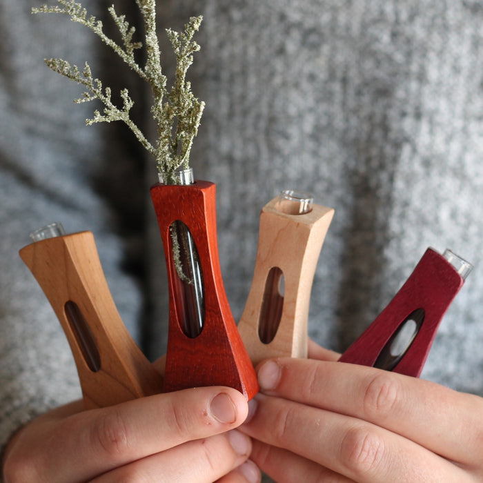 Small Wooden Bud Vase image 3
