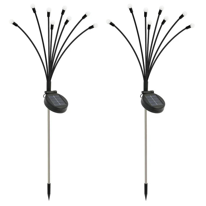Solar Firefly Lights LED solar outdoor garden lights with flexible iron wire and waterproof design, mimicking swaying fireflies.