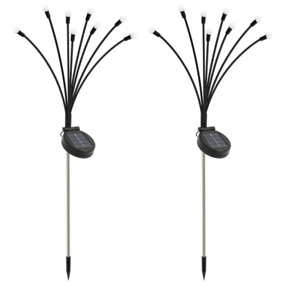 Solar Firefly Lights LED solar outdoor garden lights with flexible iron wire and waterproof design, mimicking swaying fireflies.