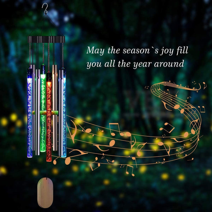 Solar wind chimes outdoor patio lamp with solar LED lighting and weather-resistant design
