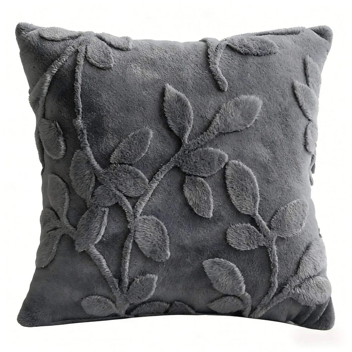 Spring leaves 3D jacquard soft Velvet Throw Pillow
