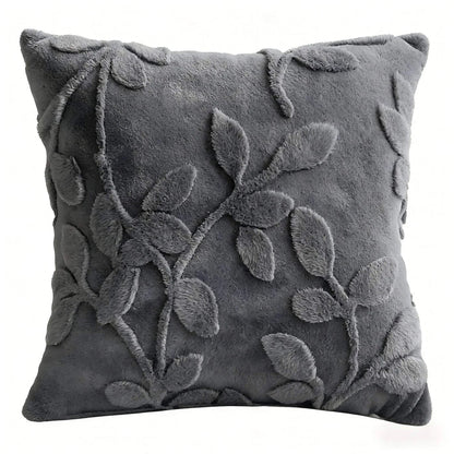 Spring leaves 3D jacquard soft Velvet Throw Pillow