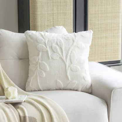 Spring leaves 3D jacquard soft Velvet Throw Pillow