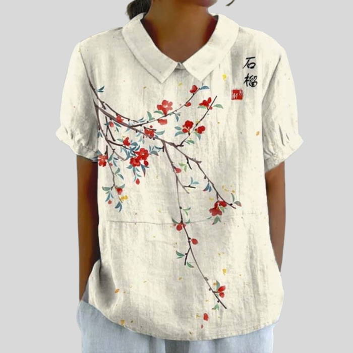 Suzanne | Minimalist Floral Blouse