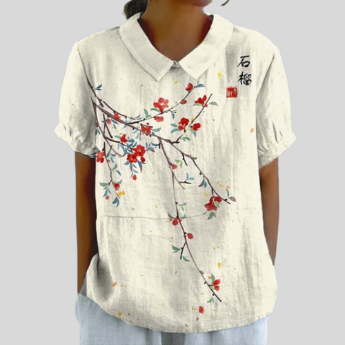 Suzanne | Minimalist Floral Blouse