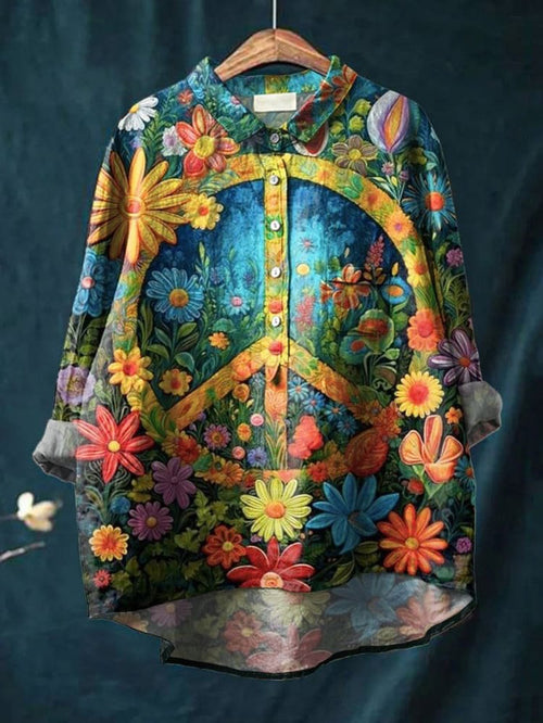 Sylvie | Casual Floral Print Shirt in Meadow for Women