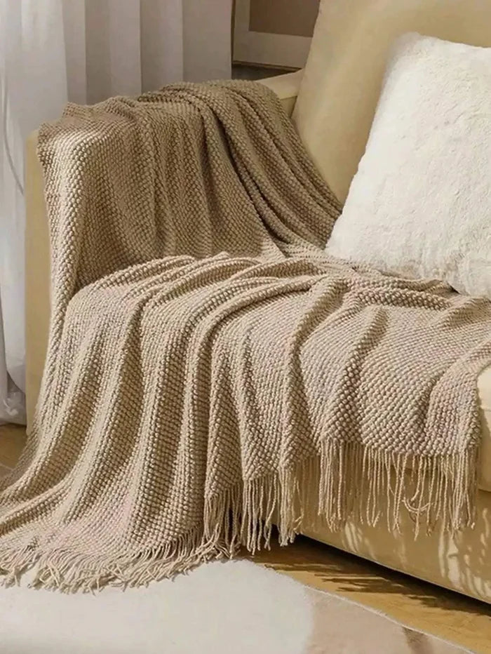 Textured Knit Throw Blanket