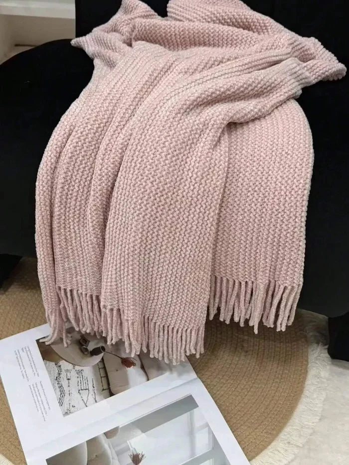 Textured Knit Throw Blanket