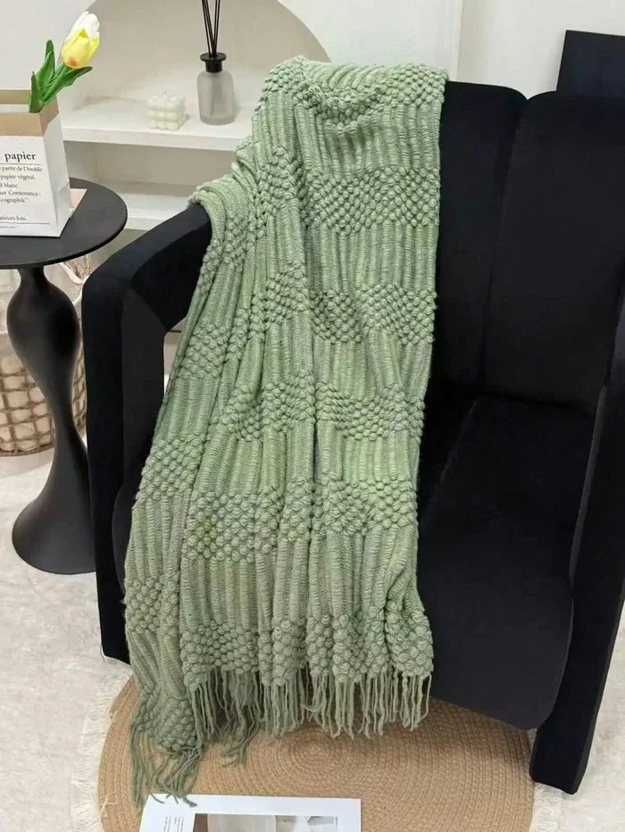 Textured Knit Throw Blanket