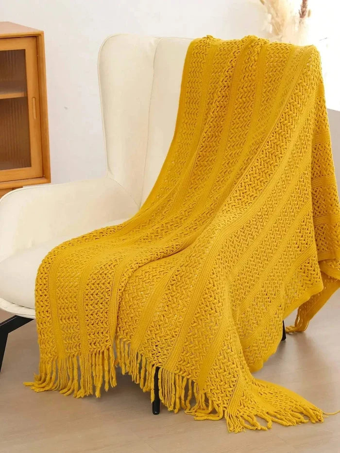 Textured Knit Throw Blanket
