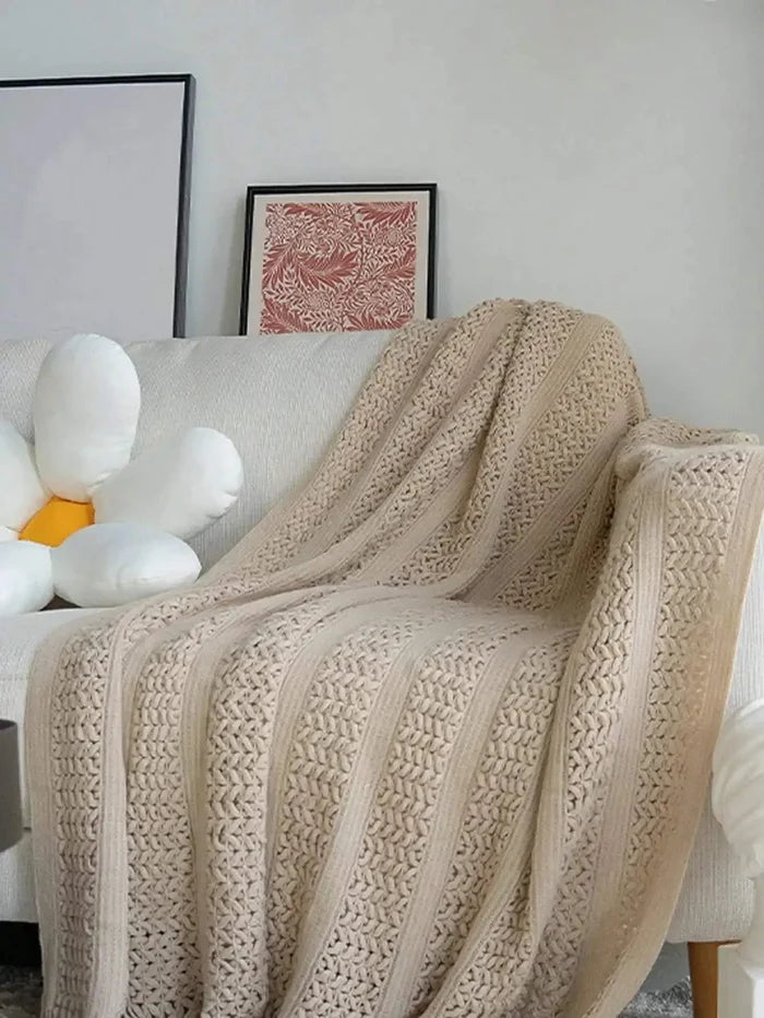 Textured Knit Throw Blanket