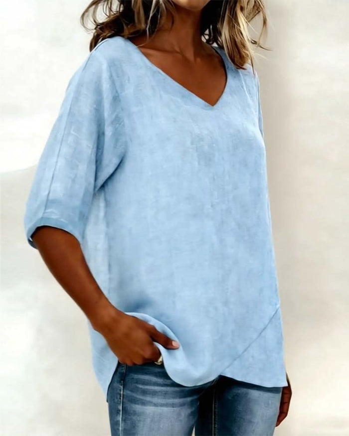 Top Irregular with V-Neck