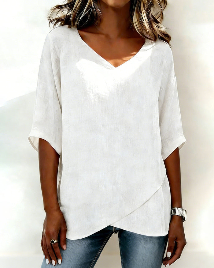 Top Irregular with V-Neck