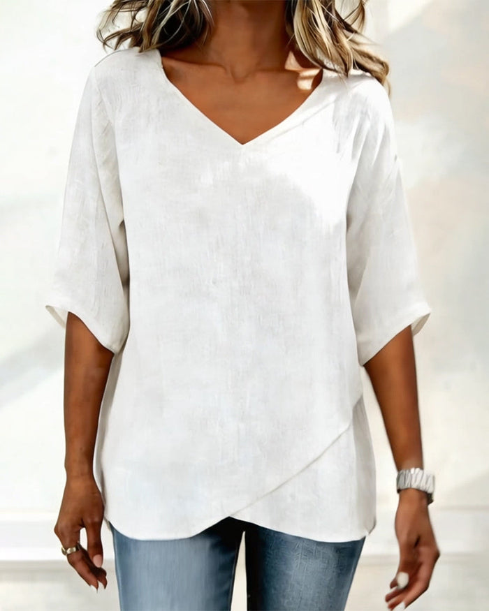 Top Irregular with V-Neck
