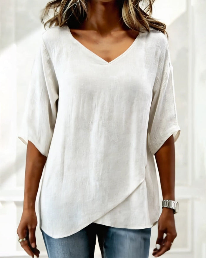 Top Irregular with V-Neck