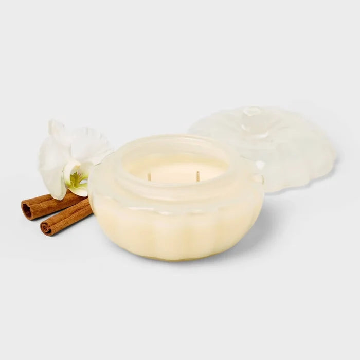 Vanilla Pumpkin Fall Candle 2 Wick Small Glass Jar