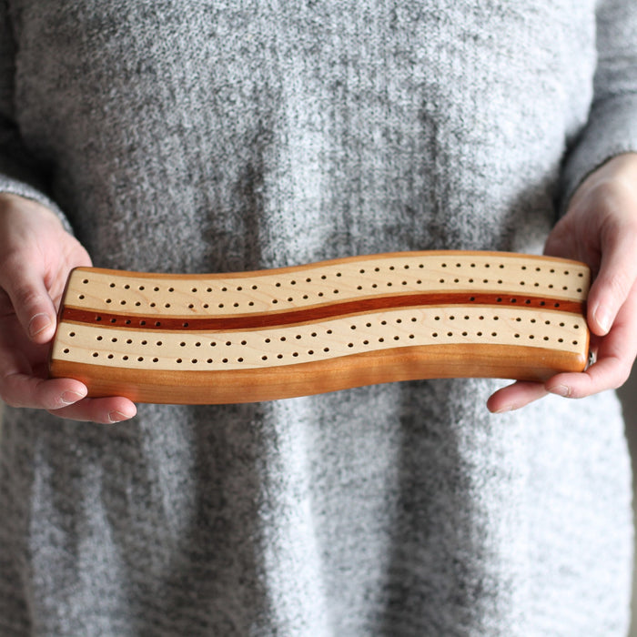 Wavy Cribbage Board | Cherry image 0