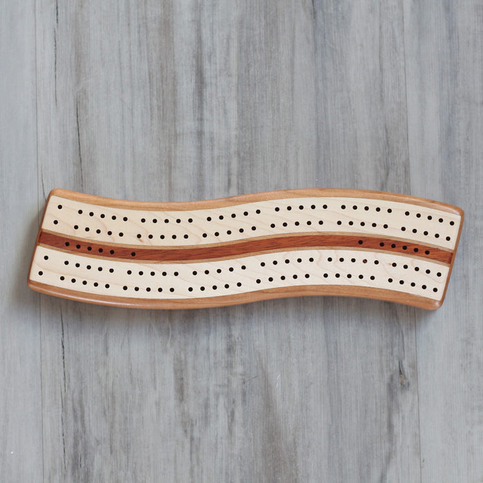 Wavy Cribbage Board | Cherry image 1