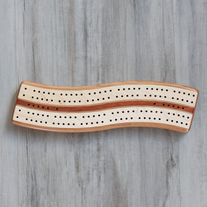 Wavy Cribbage Board | Cherry image 1