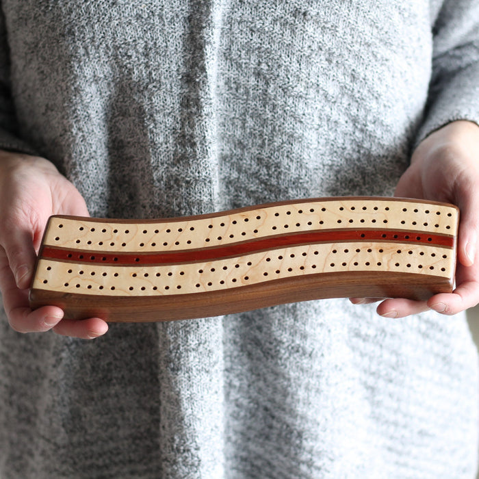 Wavy Cribbage Board | Walnut image 0