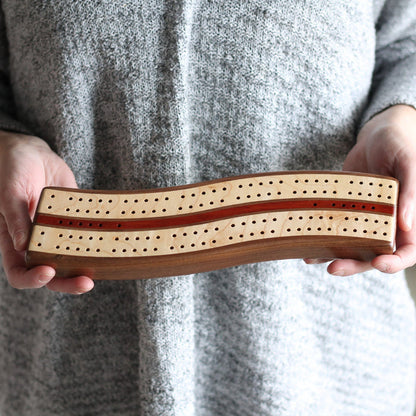 Wavy Cribbage Board | Walnut image 0