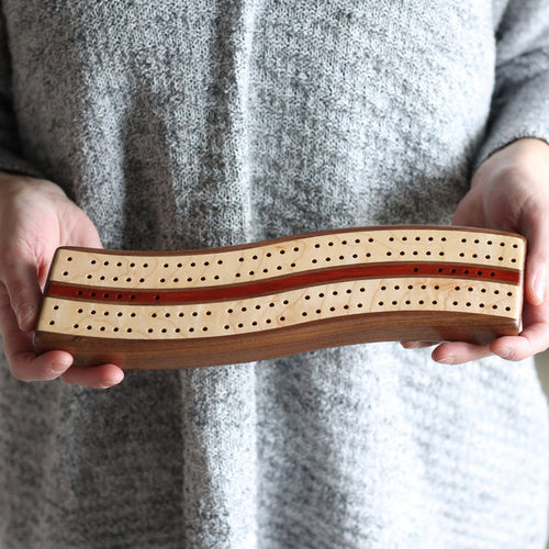 Wavy Cribbage Board | Walnut image 0