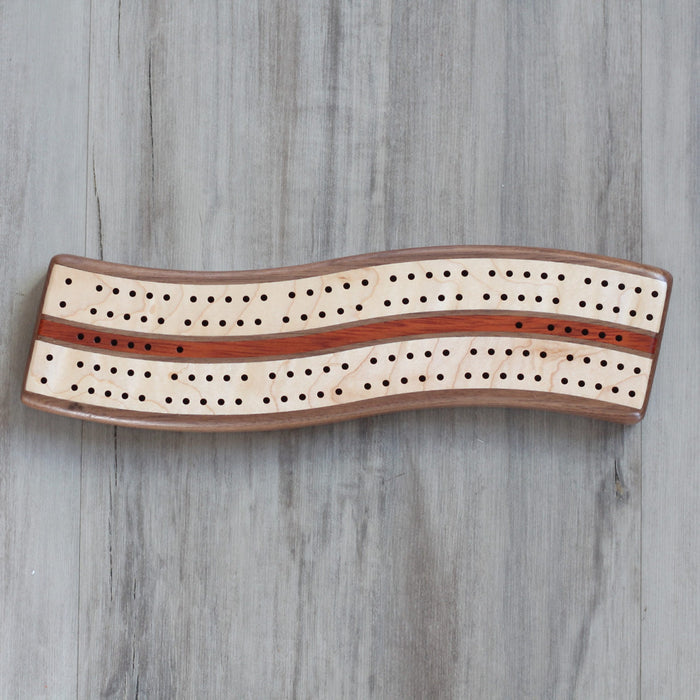 Wavy Cribbage Board | Walnut image 1