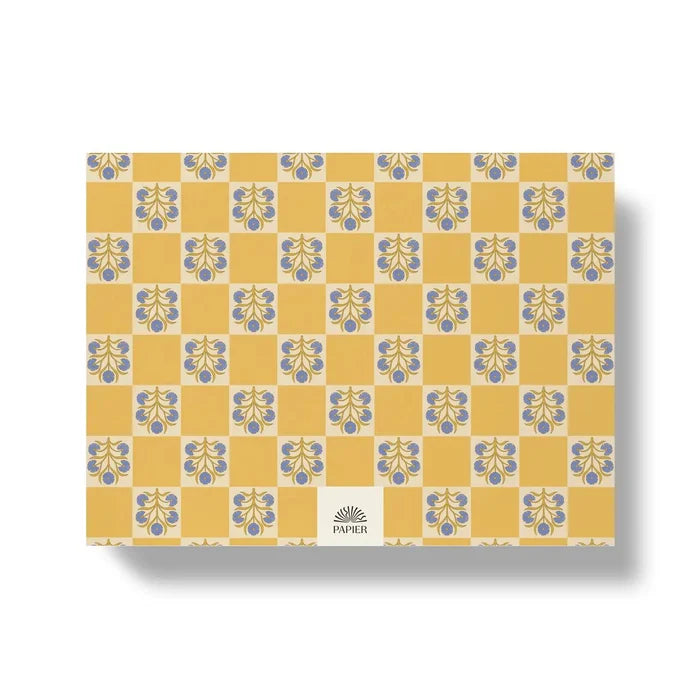 Weekly Desk Planner, Undated - Floral Checkerboard