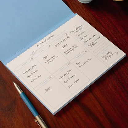 Weekly Desk Planner, Undated - Floral Checkerboard