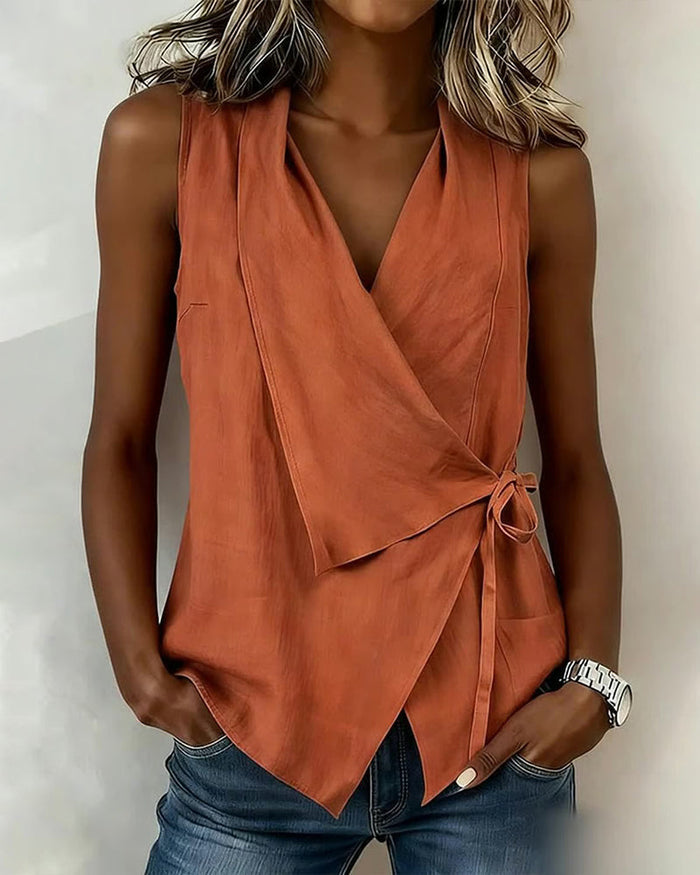 Wide Strap Cross Top with Bow