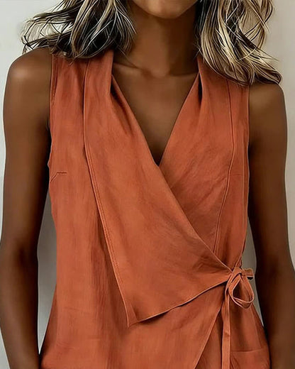 Wide Strap Cross Top with Bow