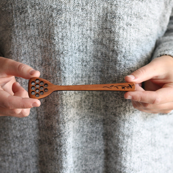 Wooden Honey Dipper | 4 Designs - Floral $15 image