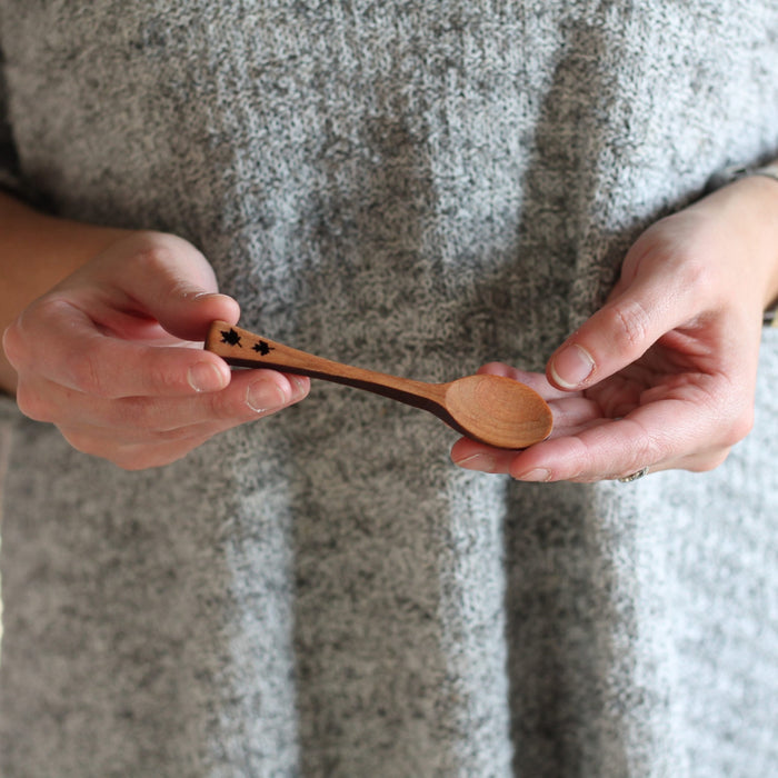 Wooden Mini Spoons | 4 Designs - Leaves $11 image