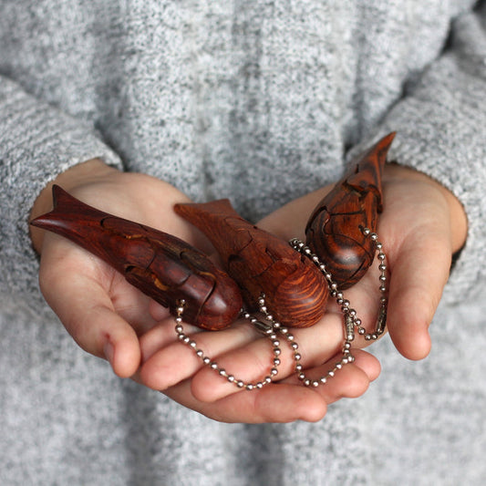 Wooden Whale Puzzle Keychain image 0