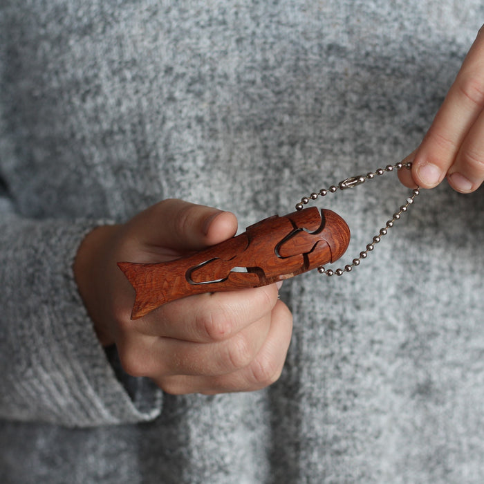 Wooden Whale Puzzle Keychain image 3